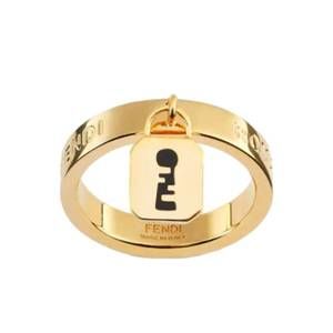 NEW FENDI women's master key pendant metal large fashion ring in gold finish